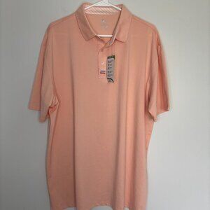 ZITY Speedrun Men's Polo Peach Stretch New w/Tags Button Short Sleeve Size XL